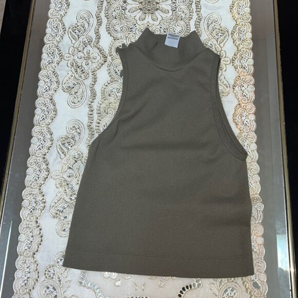 Dynamite ribbed olive green high neck sleeveless top - Picture 1 of 2